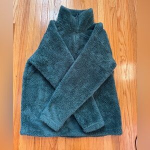 Eddie Bauer Women’s Petite Medium Half Zip Pullover – Fuzzy Green – New